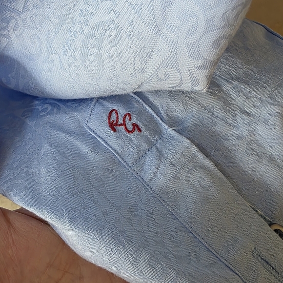 Robert Graham Button Down Shirt Light Blue  Long Sleeve Formal Shirt M - Picture 6 of 13